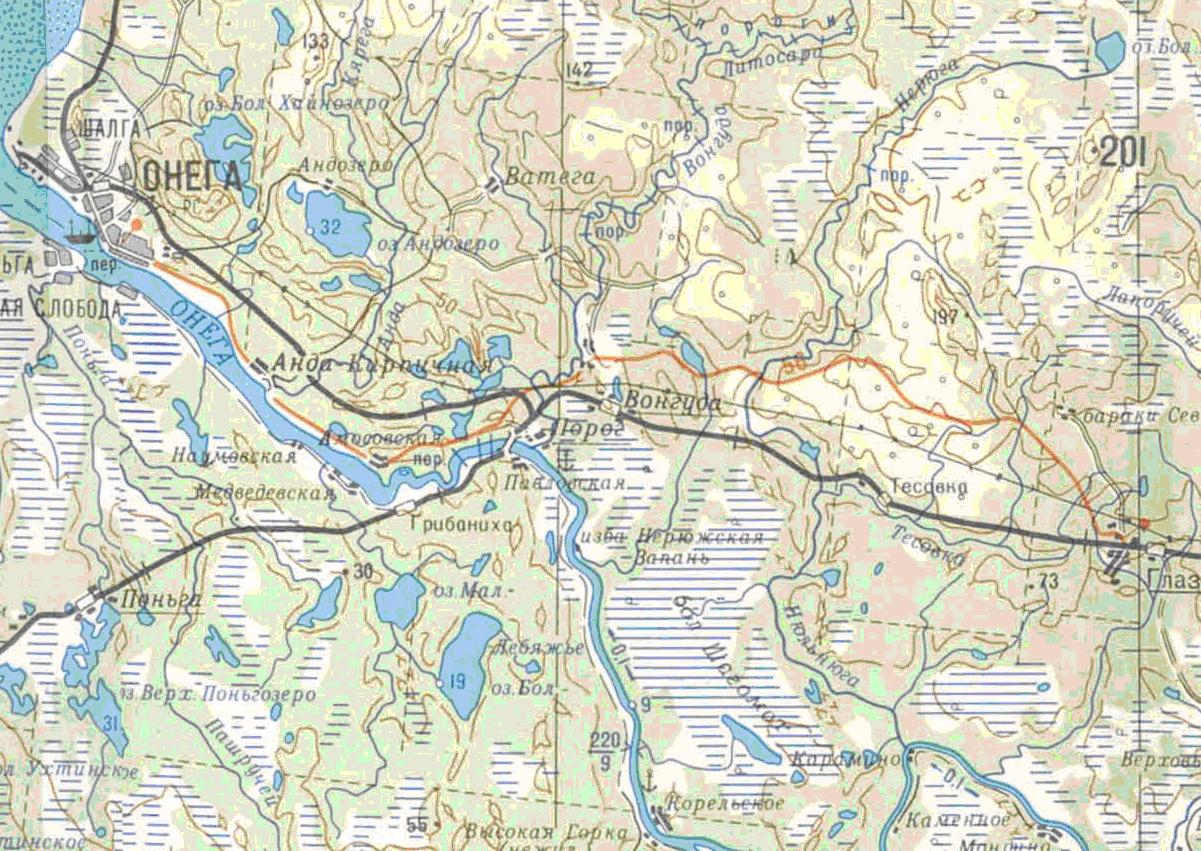 Карта онежского района архангельской области подробная